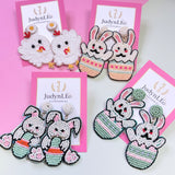 Handmade Beaded Easter Bunny Earrings