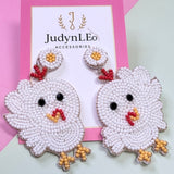 Handmade Beaded Easter Bunny Earrings