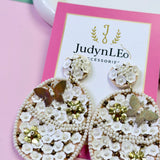 Happy Easter Egg Handmade Beaded Floral Earrings