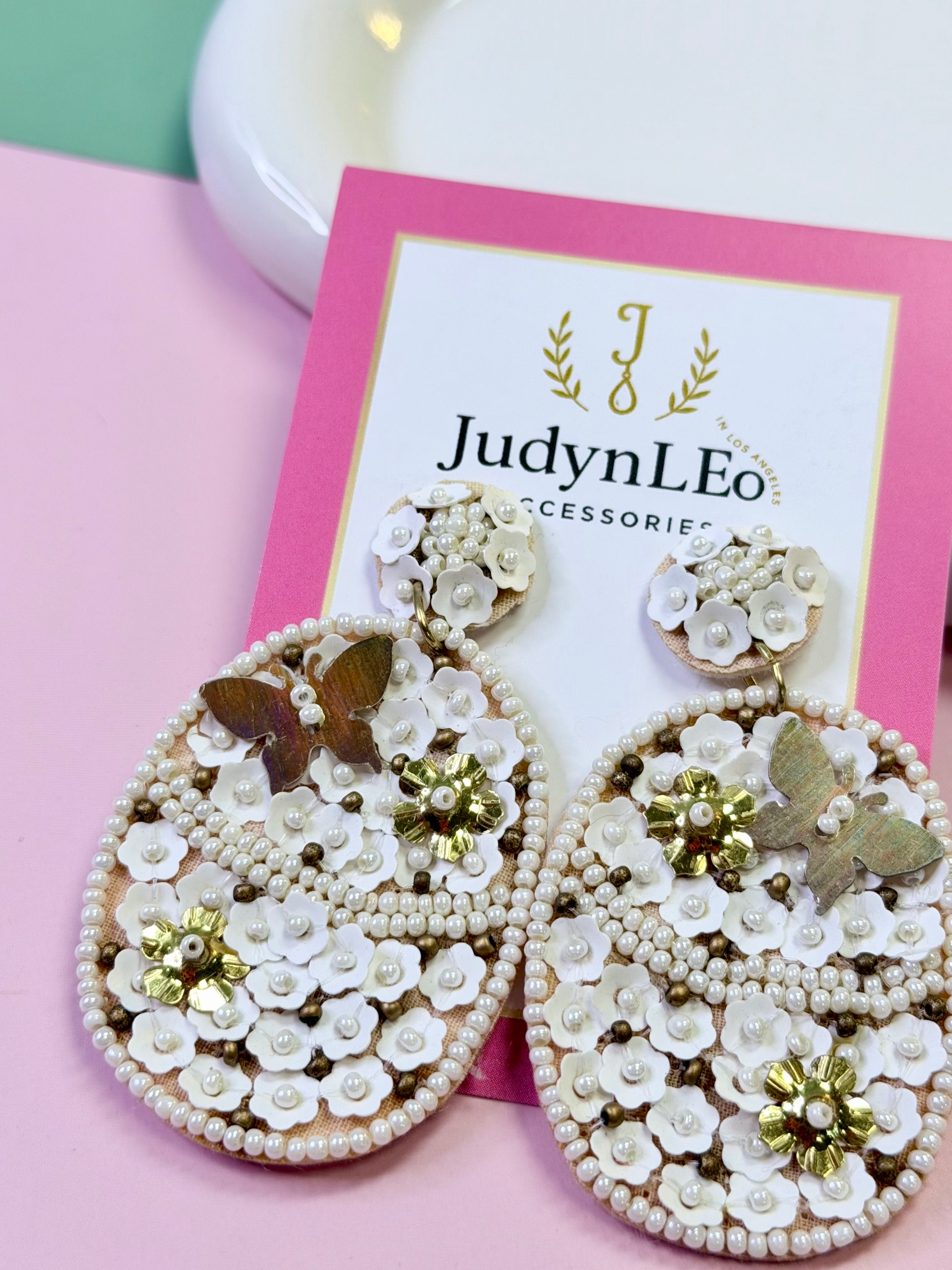 Happy Easter Egg Handmade Beaded Floral Earrings