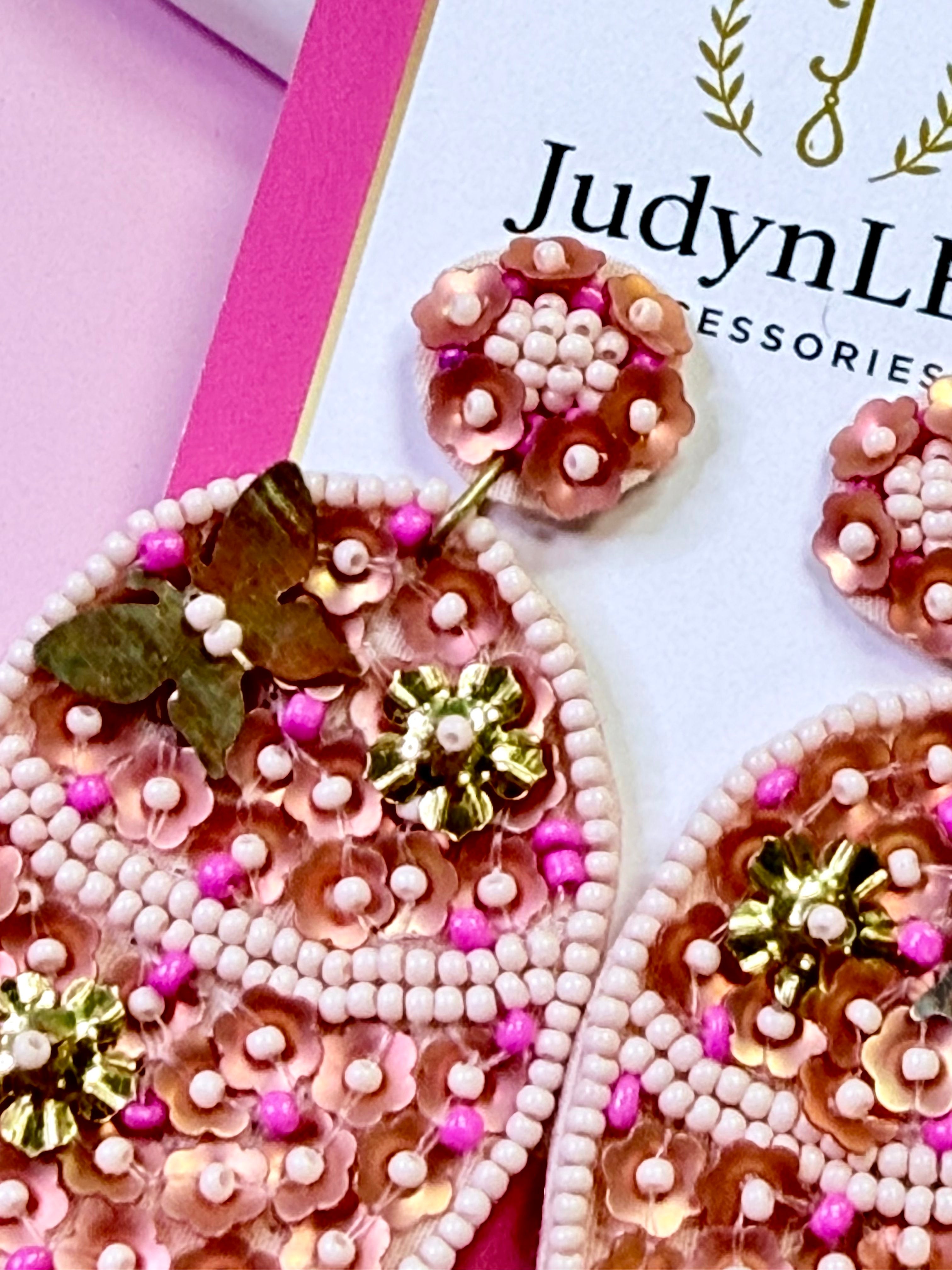 Happy Easter Egg Handmade Beaded Floral Earrings