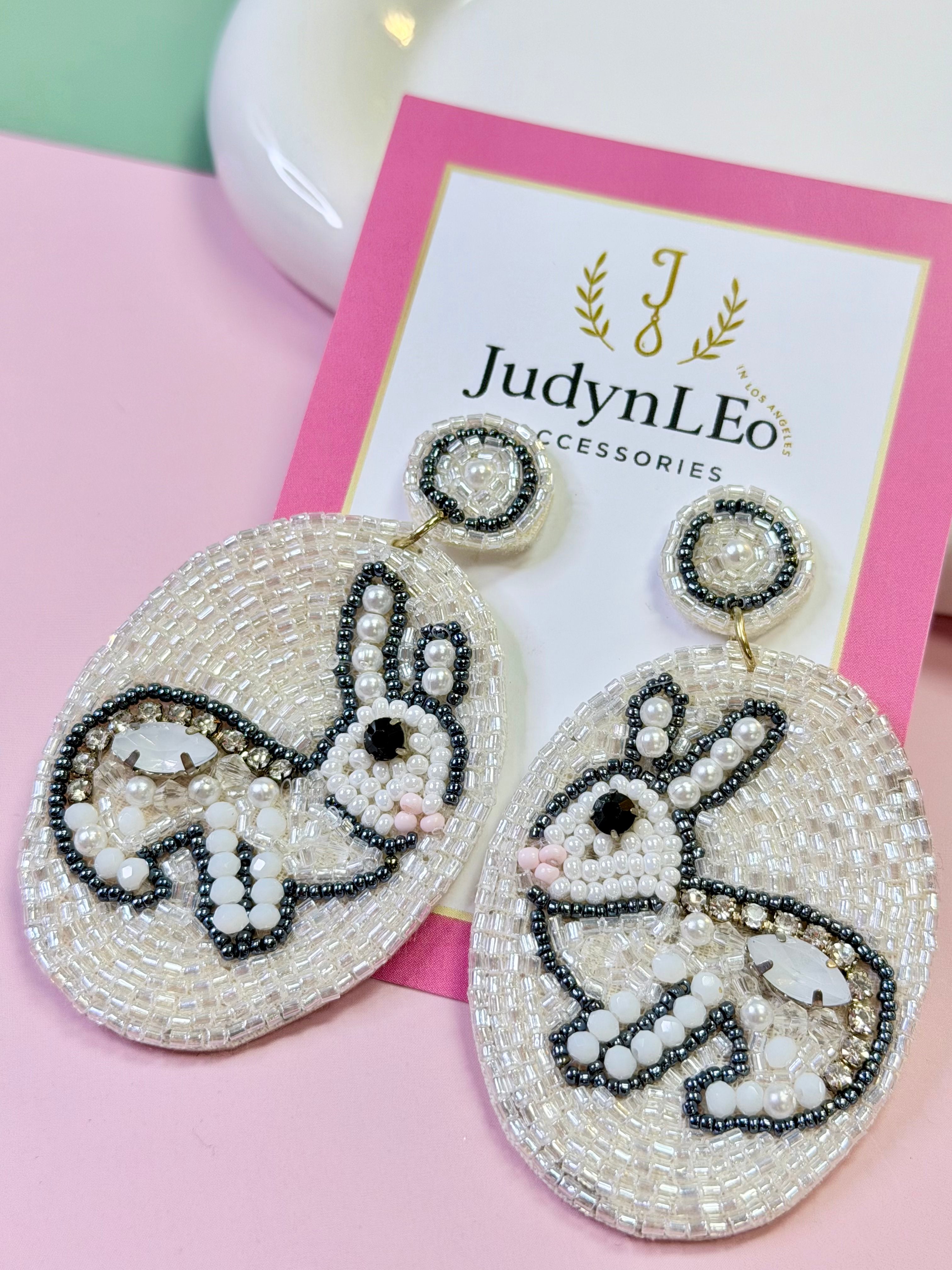 Easter Bunny Handmade Beaded Earrings