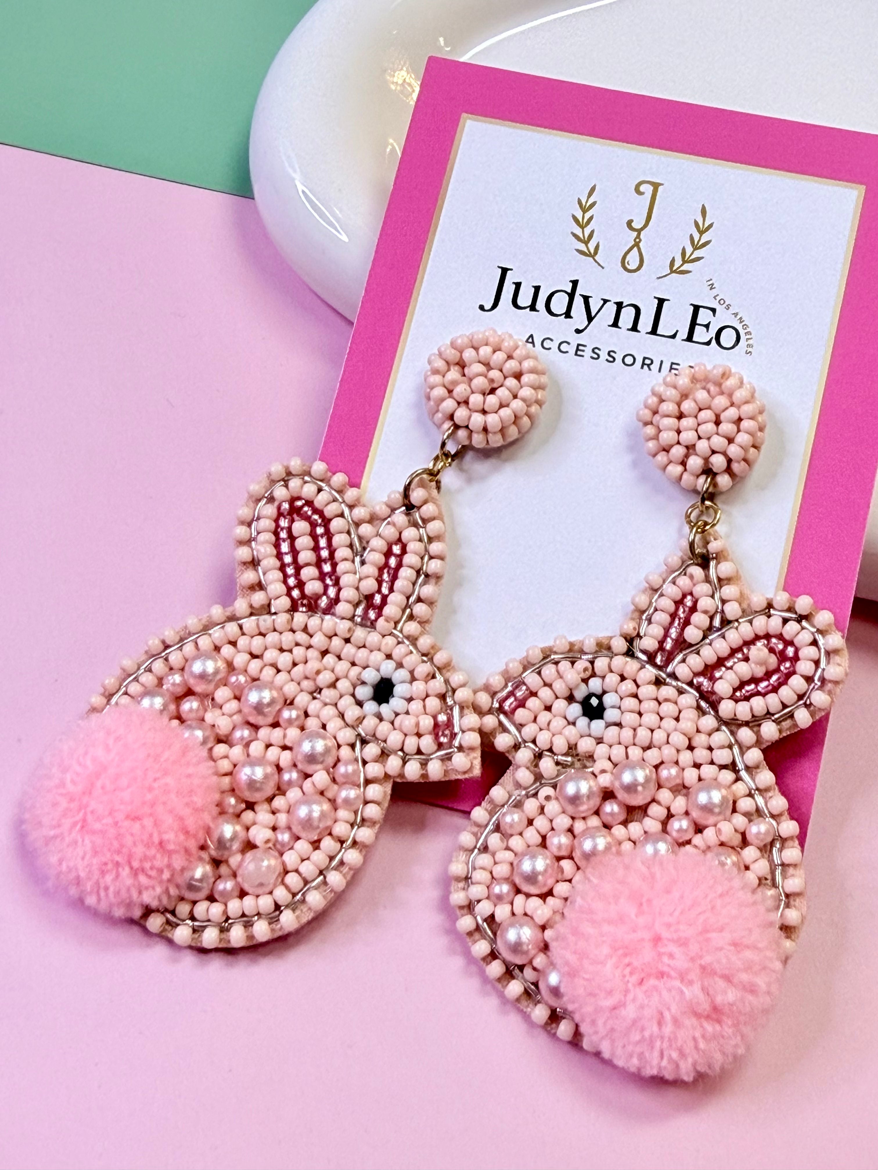 Easter Bunny Handmade Beaded Earrings
