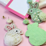 Easter Bunny Handmade Beaded Earrings