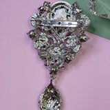 Statement Crystal Teardrop Brooch Pin