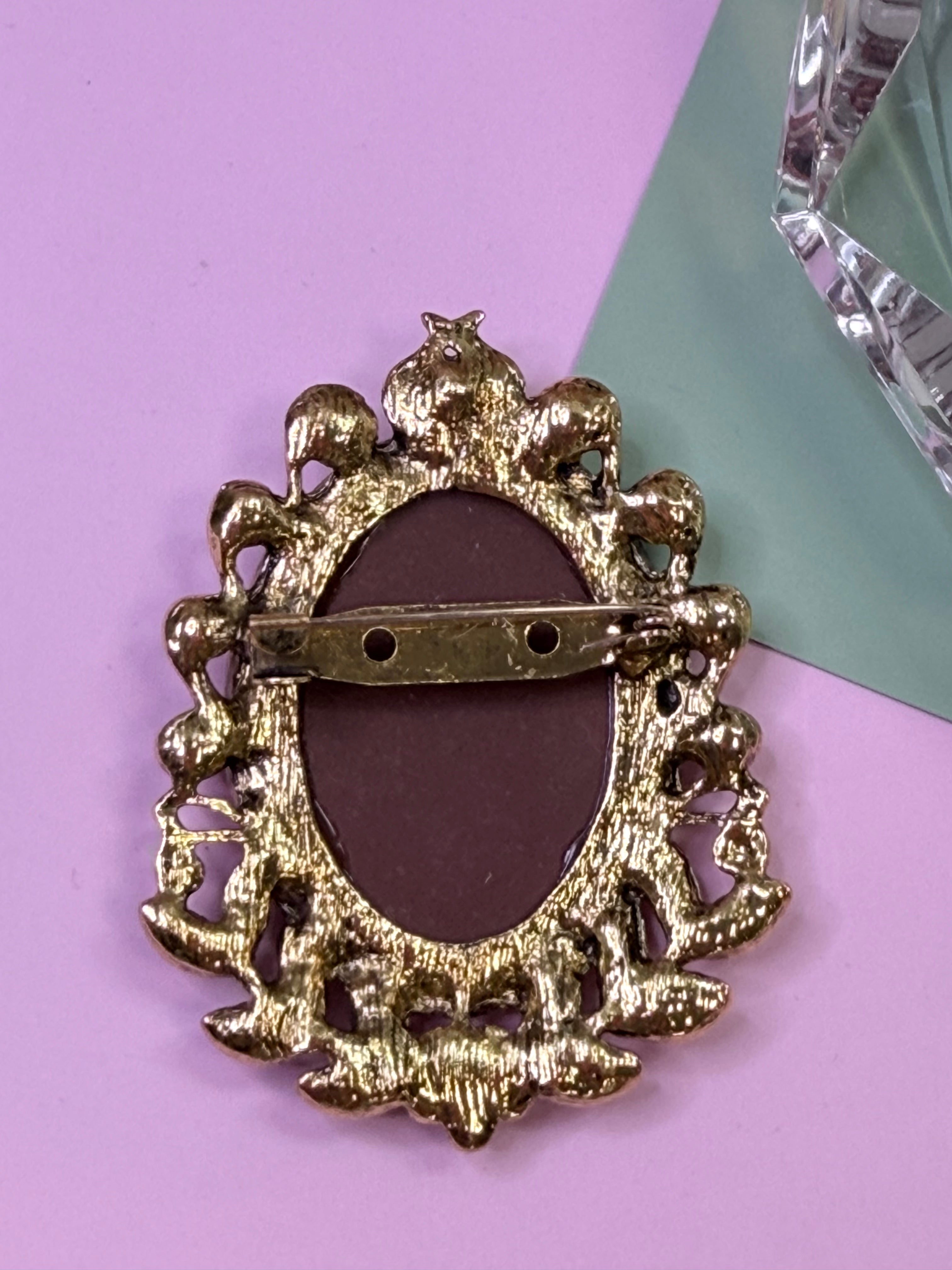 Rose Cameo Vintage Brooch