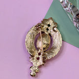 Vintage Emerald Crystal Brooch