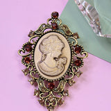 Vintage Ruby Cameo Brooch