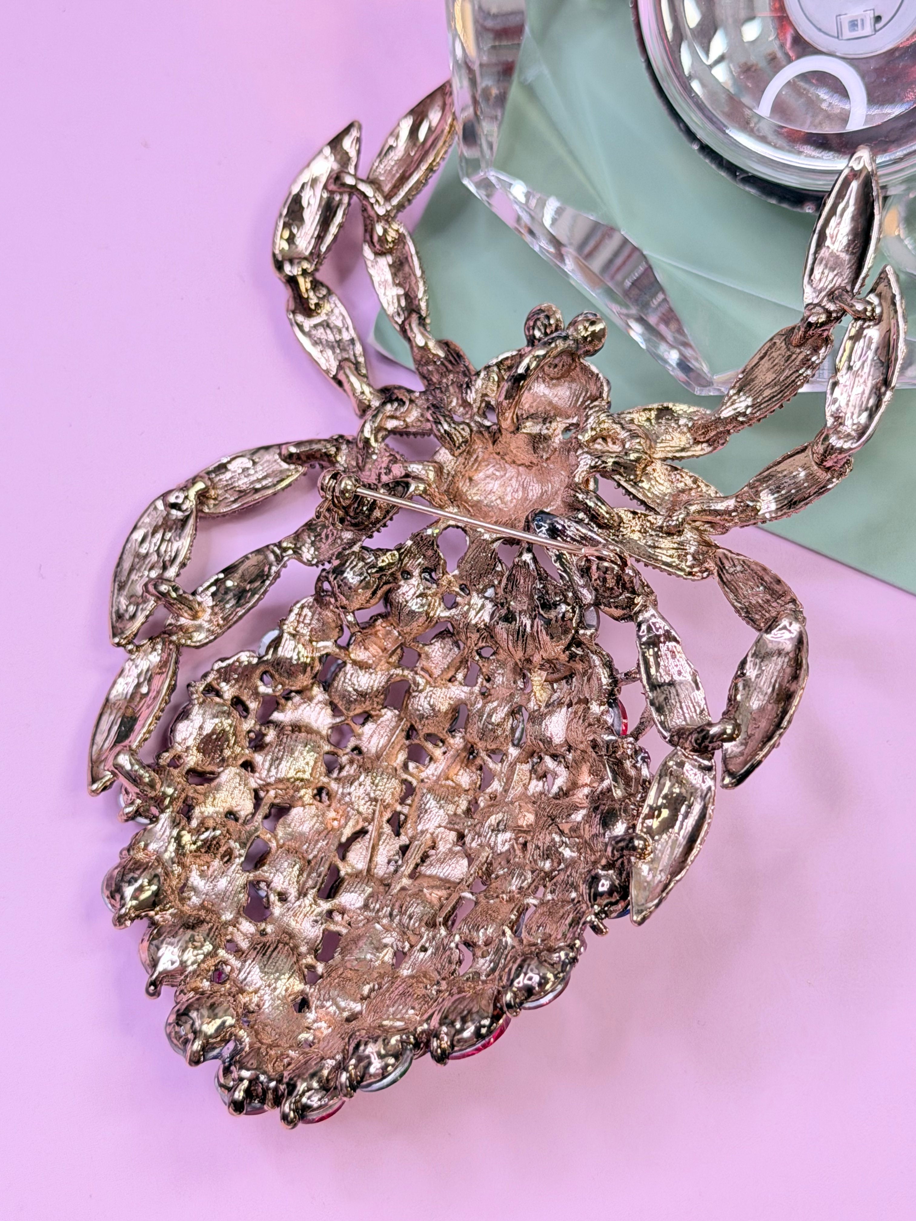 Statement Rhinestone Spider Brooch Pin