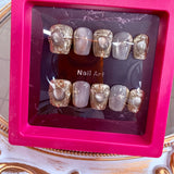 Handmade Press-On Nails (Short Oval)– Golden Veil Press-Ons