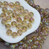 16 mm Champagne Iridescent Crackle Beads | 10 PCS Pack
