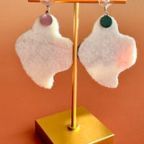 Handmade Halloween Ghost Earrings: Boho Seed Bead Dangle