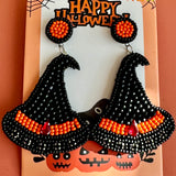 Handmade Halloween Witch Hat Earring
