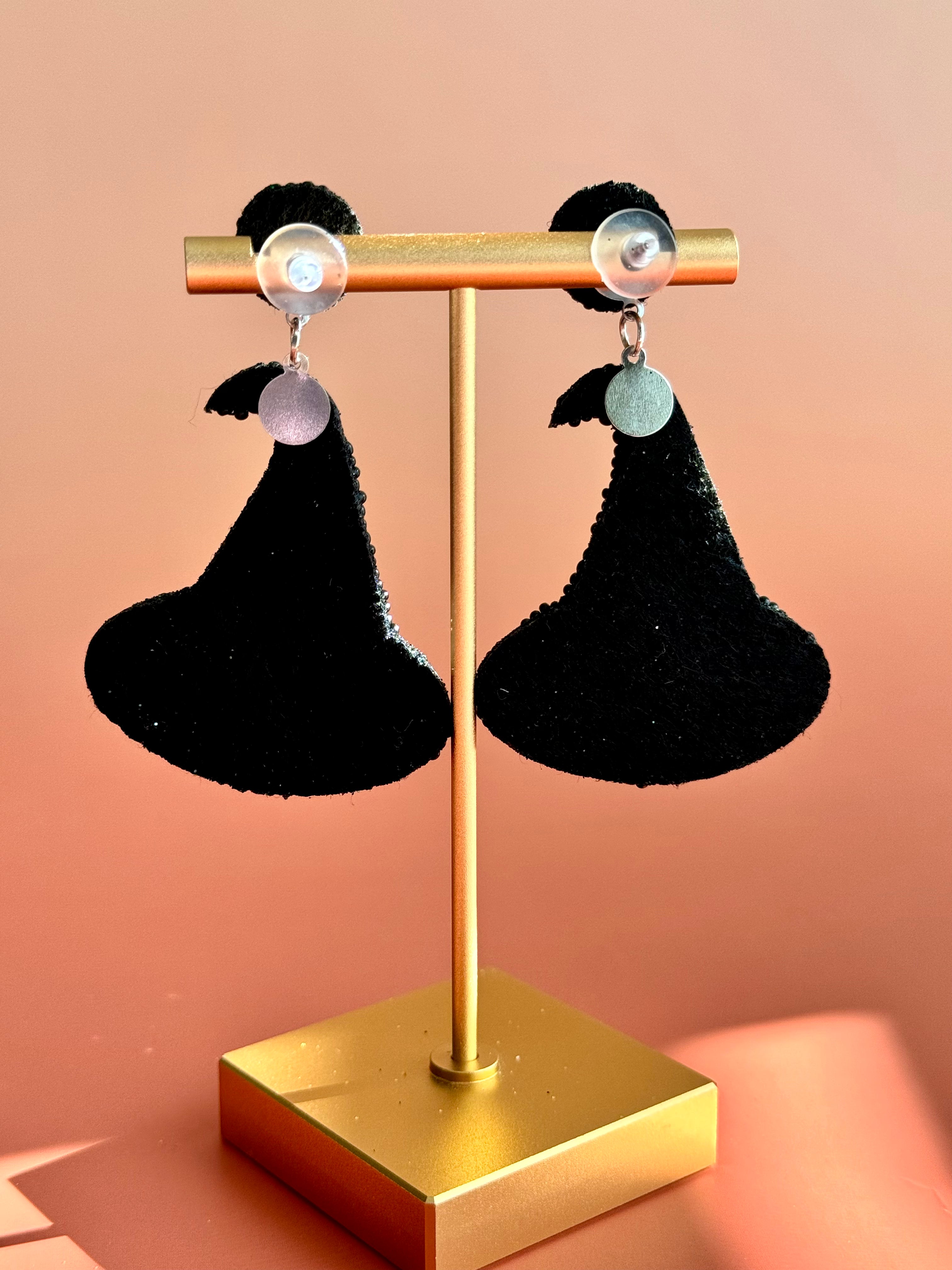 Handmade Halloween Witch Hat Earring