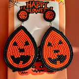 Halloween Handmade Boho WATERDROP Seed Beads Beaded Earring