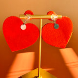 Handmade Halloween Beaded Earrings: Boho Heart Pumpkin Dangle