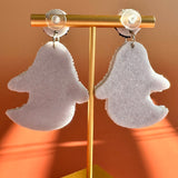 Handmade Boho Ghost Earrings: Seed Bead Dangle