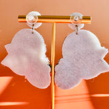 Handmade Halloween Ghost & Pumpkin Seed Bead Earrings