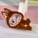 Yoga Bunny Hair Claw – Iridescent Acrylic Cartoon Clip