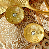 Victoria Gold Plated Crystal Earring Silver Post Green YOSCA