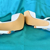 White Rhinestone Crystal Buckle Slingback Pumps Dress shoes 4.5" Heel